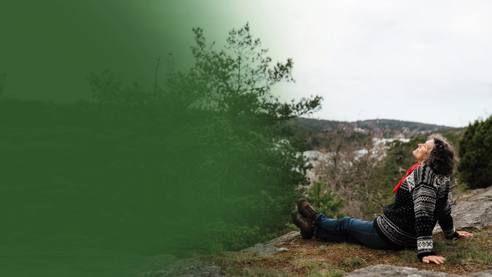 woman on mountain top