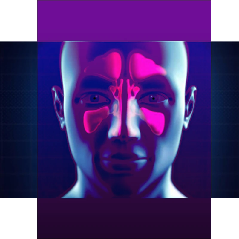 Sinus cavity render with cross background